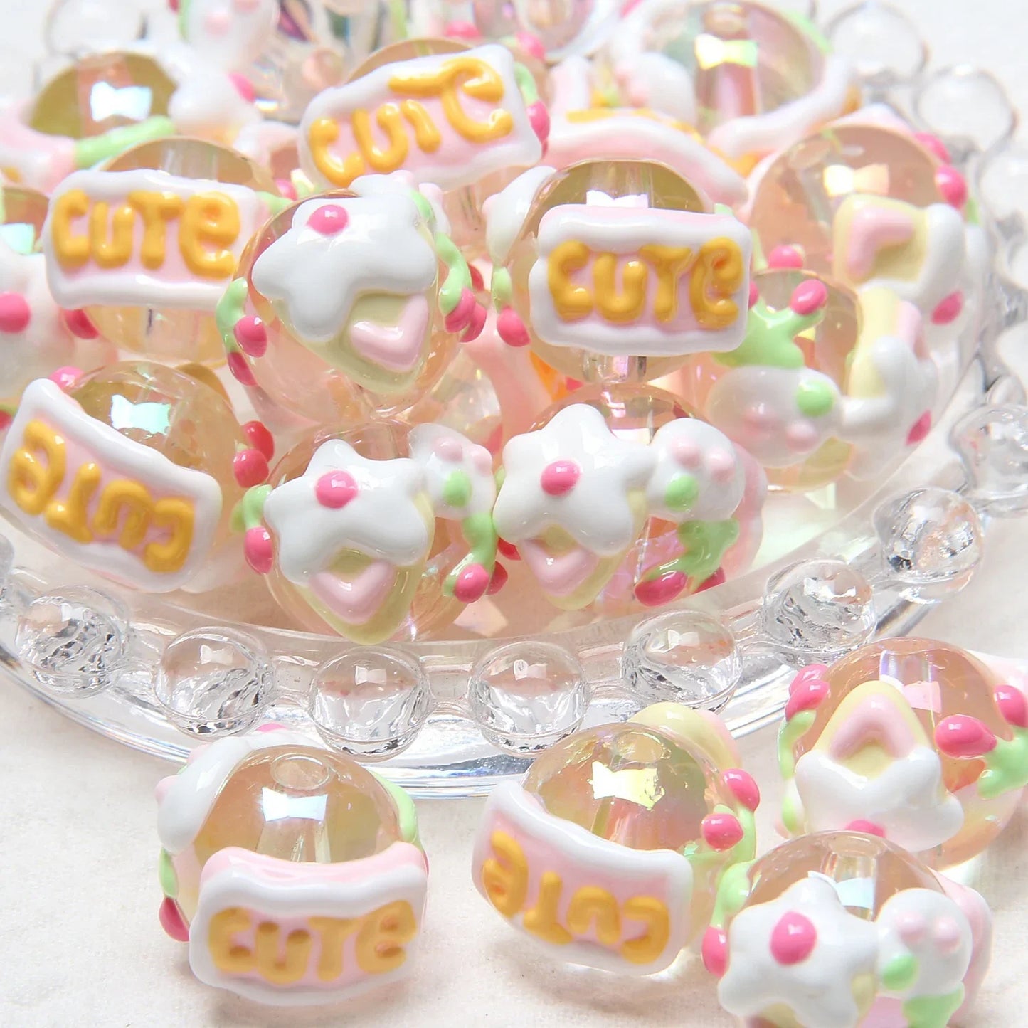 Hand-painted Beads Cartoon Duck Chick Beads Loose Beads