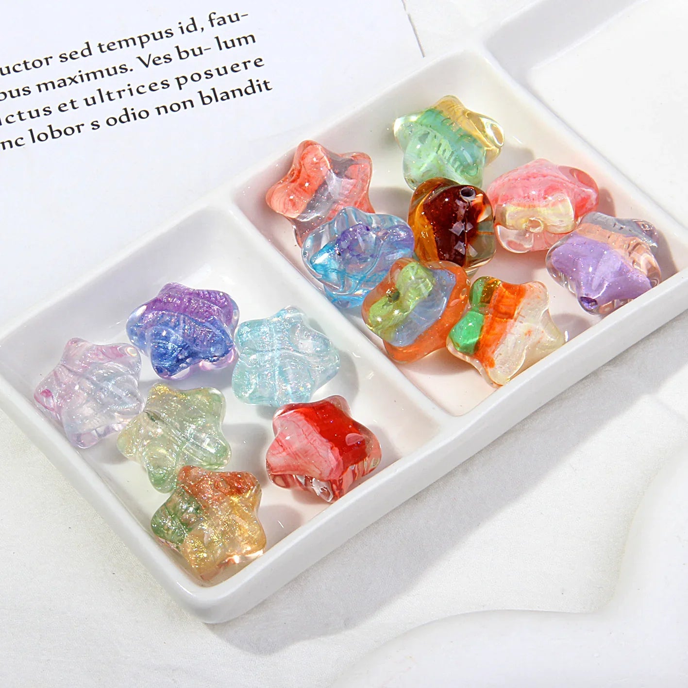High-end Oil Painting Style Five-pointed Star Acrylic Beads