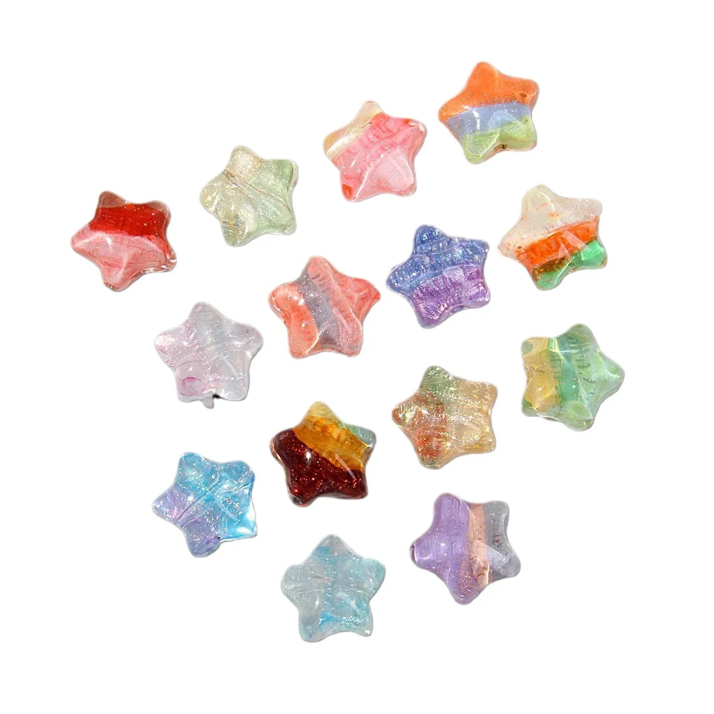 High-end Oil Painting Style Five-pointed Star Acrylic Beads