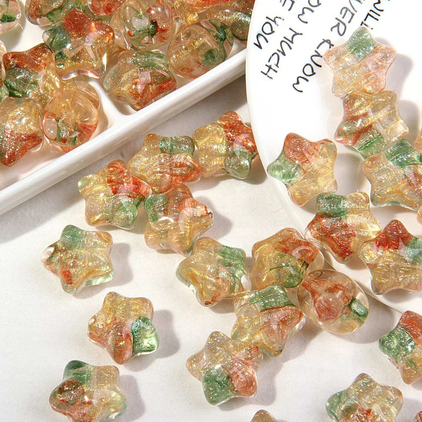 High-end Oil Painting Style Five-pointed Star Acrylic Beads