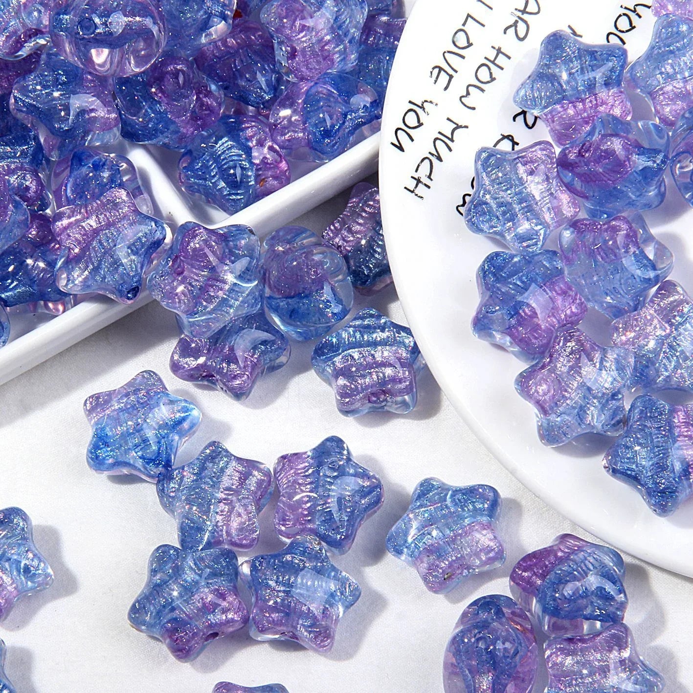 High-end Oil Painting Style Five-pointed Star Acrylic Beads