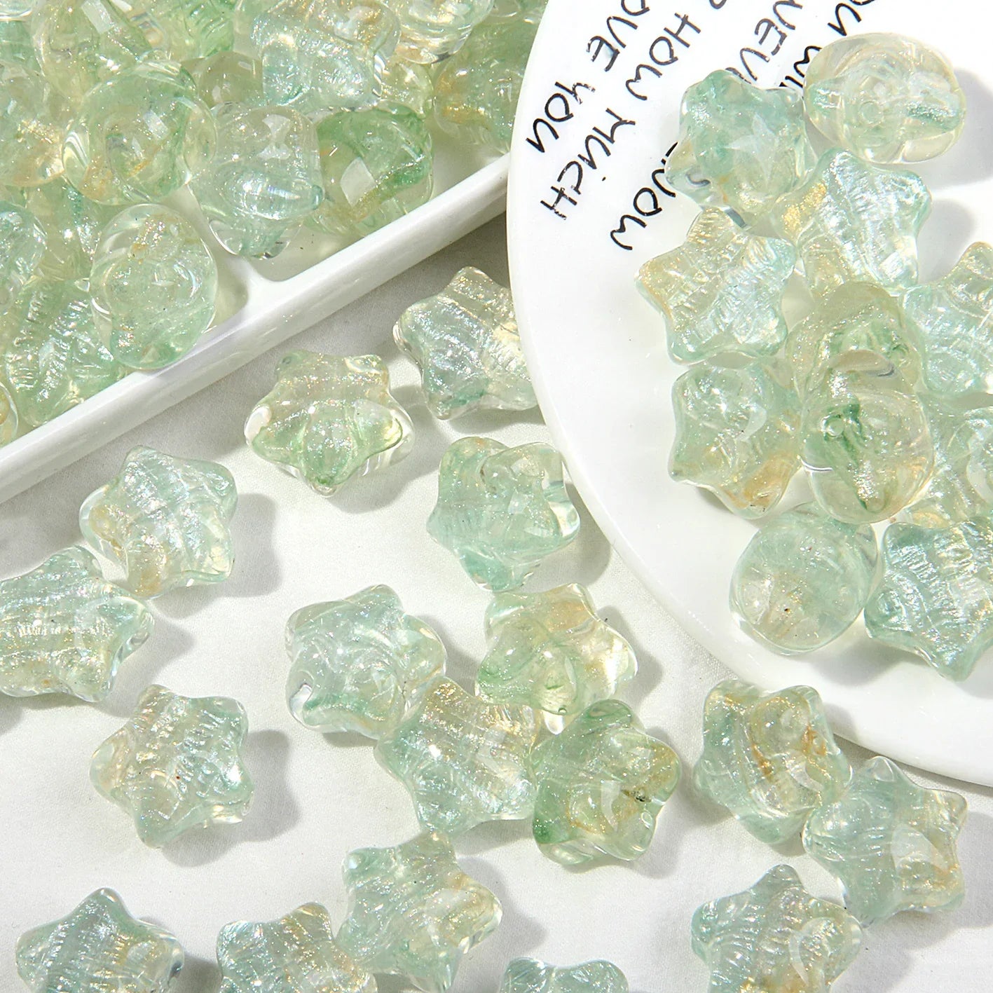 High-end Oil Painting Style Five-pointed Star Acrylic Beads