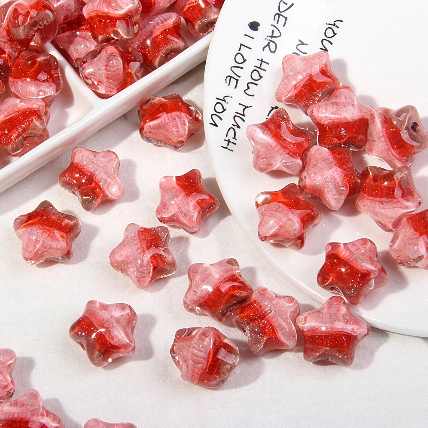 High-end Oil Painting Style Five-pointed Star Acrylic Beads