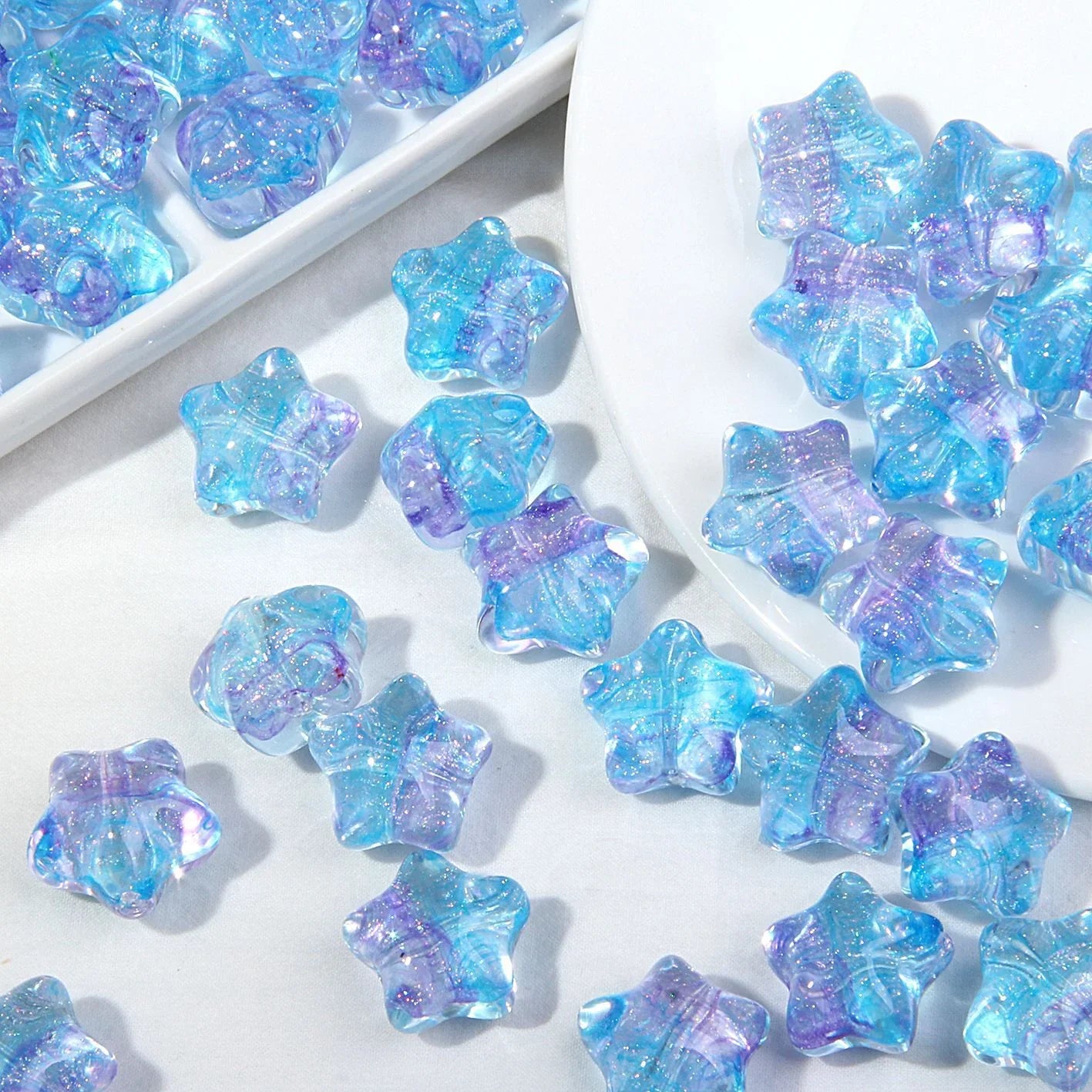 High-end Oil Painting Style Five-pointed Star Acrylic Beads