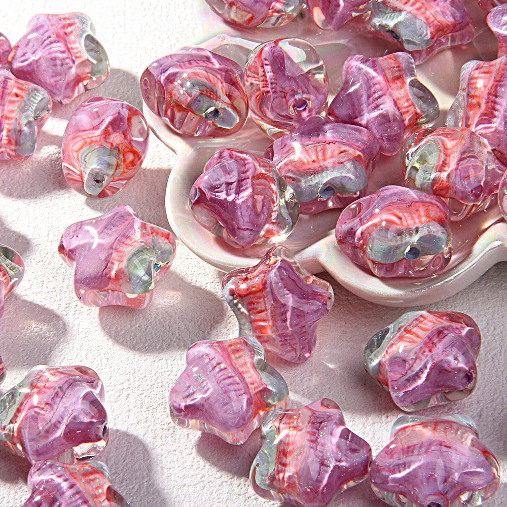High-end Oil Painting Style Five-pointed Star Acrylic Beads