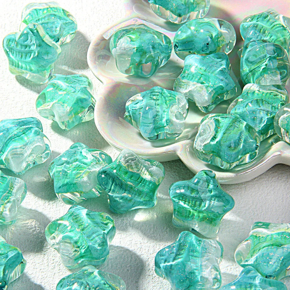 High-end Oil Painting Style Five-pointed Star Acrylic Beads