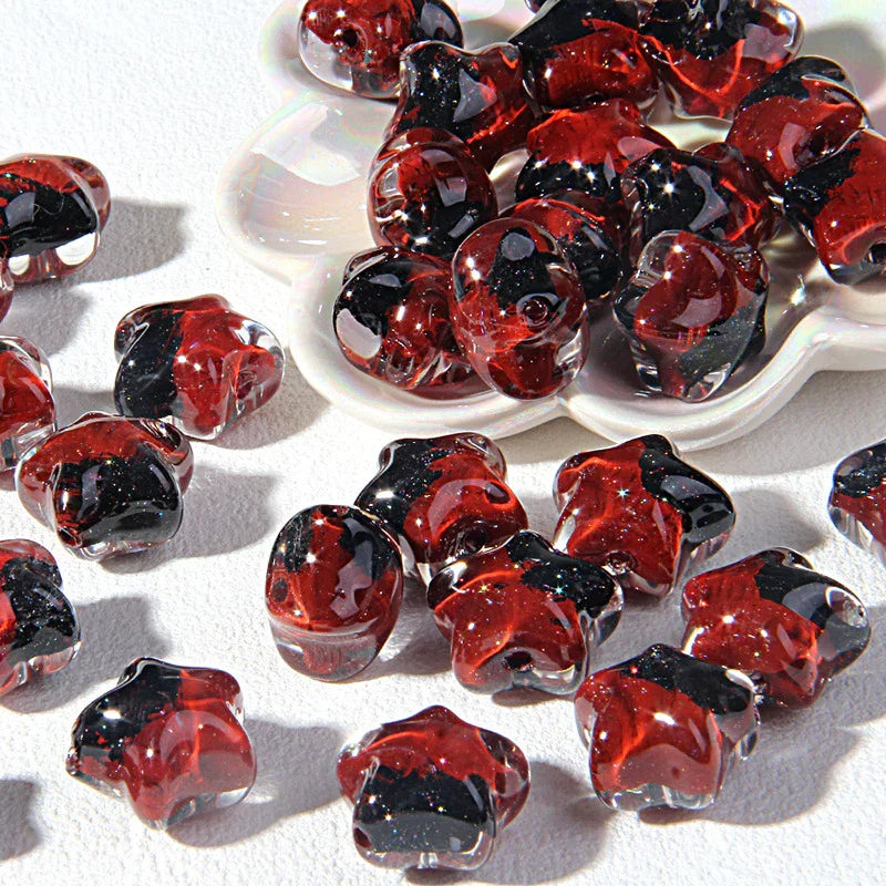High-end Oil Painting Style Five-pointed Star Acrylic Beads