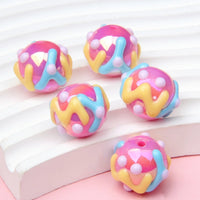 Rose red beads yellow blue cream