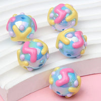 Blue beads yellow rose red cream