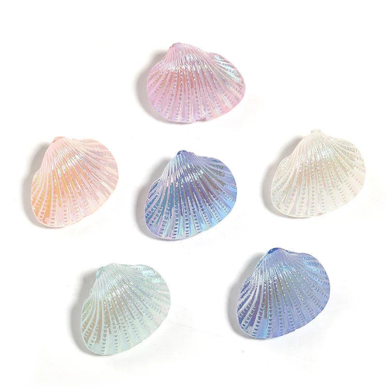 UV-plated Glitter KT Cat Beads Moon Shell Acrylic Beads