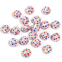 Red and blue five-pointed star round beads