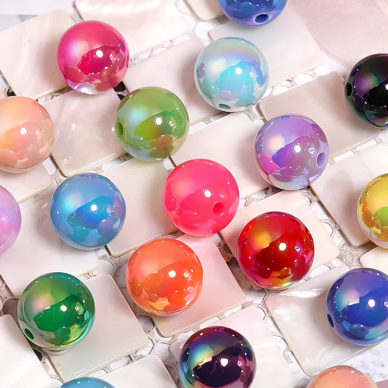 UV-plated Solid Color Round Beads 16mm Acrylic Beads