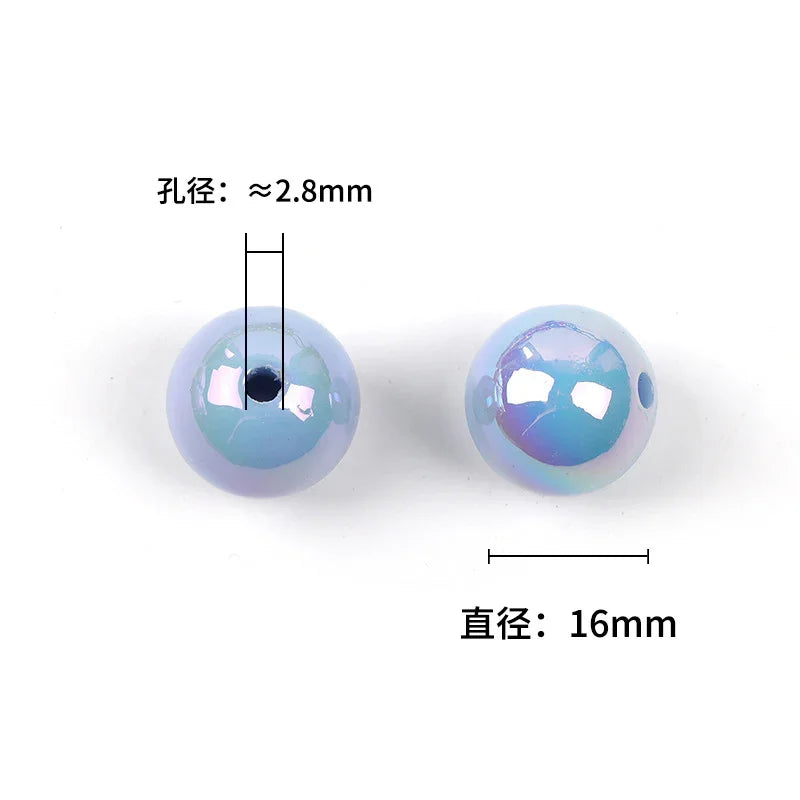 UV-plated Solid Color Round Beads 16mm Acrylic Beads