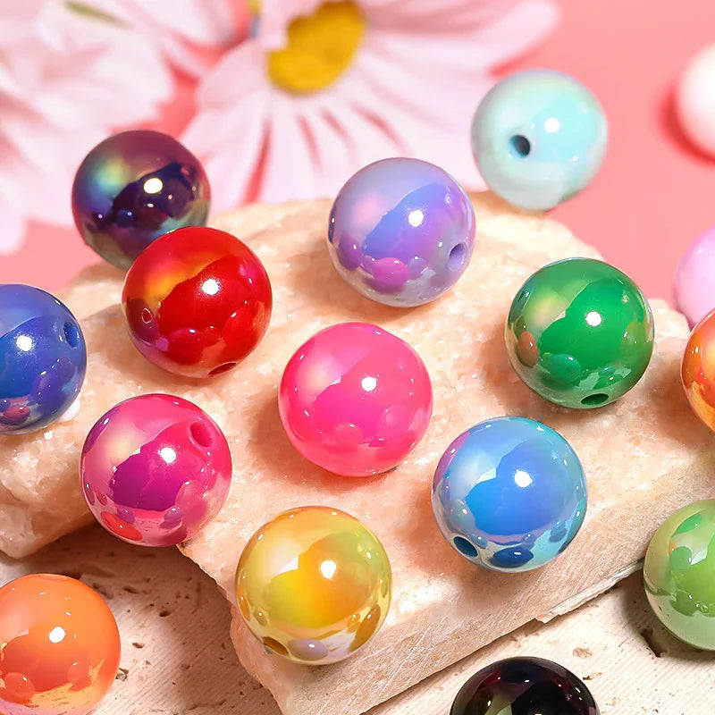 UV-plated Solid Color Round Beads 16mm Acrylic Beads