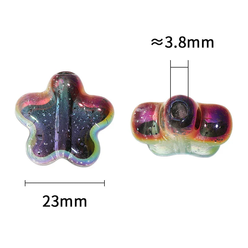23mm Translucent Sequin Five-pointed Star Beads UV-plated Acrylic Star Beads