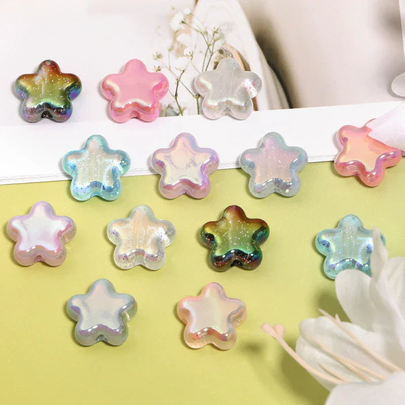 23mm Translucent Sequin Five-pointed Star Beads UV-plated Acrylic Star Beads