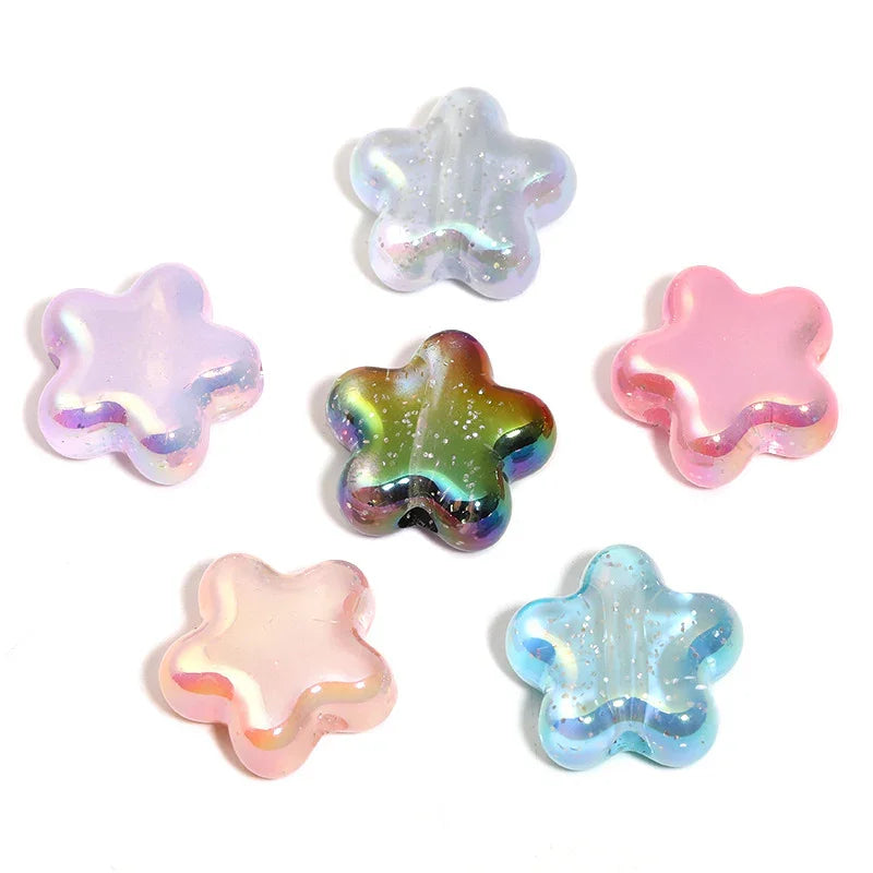 23mm Translucent Sequin Five-pointed Star Beads UV-plated Acrylic Star Beads