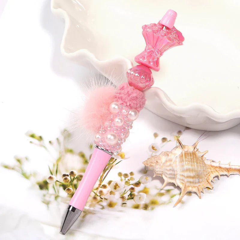 UV-plated Colored Bow Bouquet Vertical Hole Beaded Solid Color Rose Bouquet Acrylic Beads