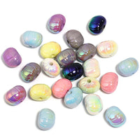 Solid color flat pumpkin beads (random color mixing)