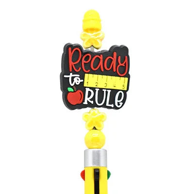 Colorful Slogan Silicone Focal Beads