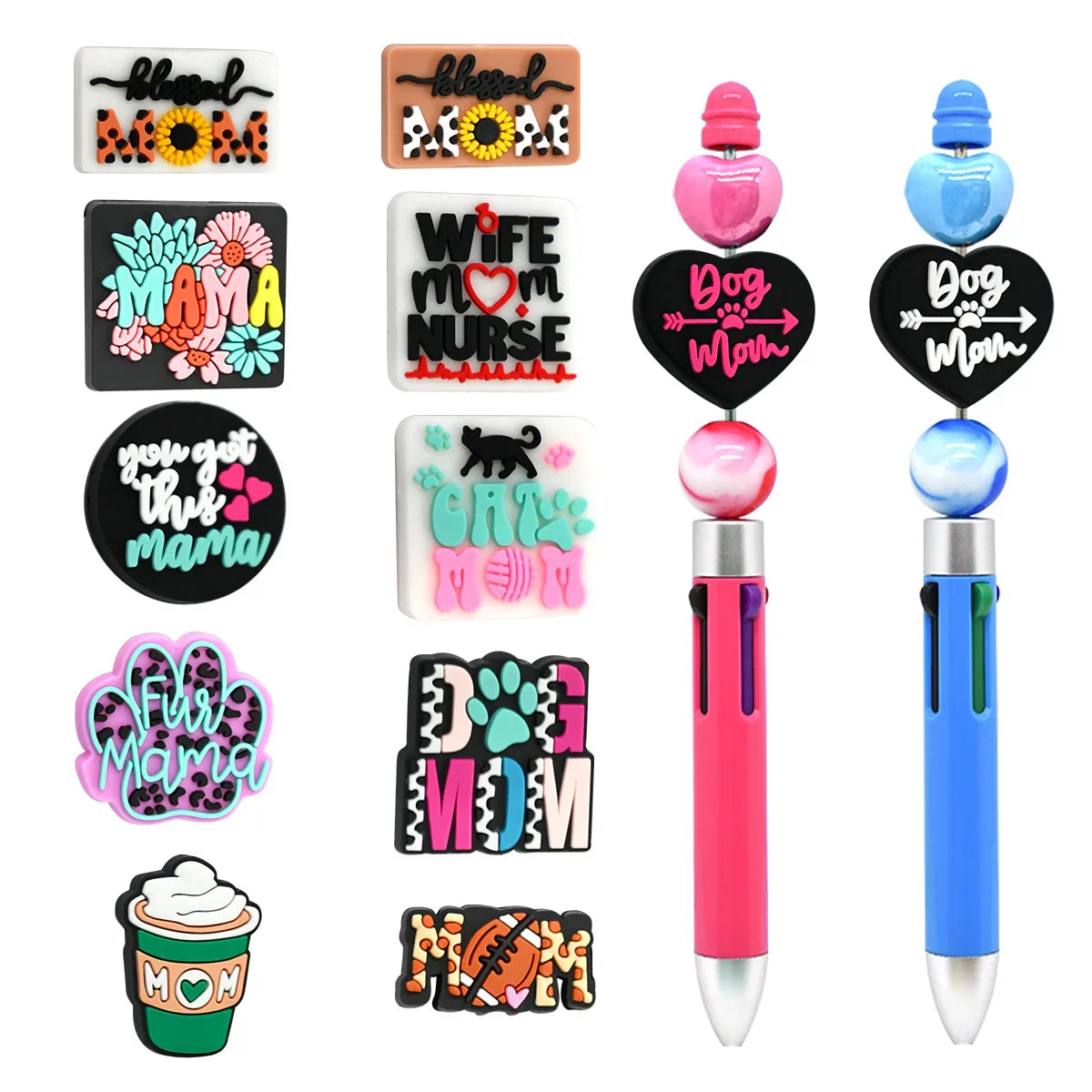 Pet Mom Ballpoint Pen Silicone Focus Beads