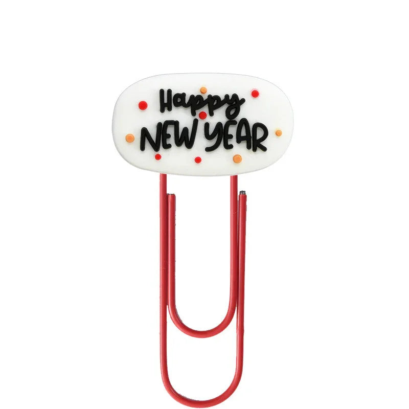 Christmas Colorful Cartoon Silicone Paperclip Bookmark