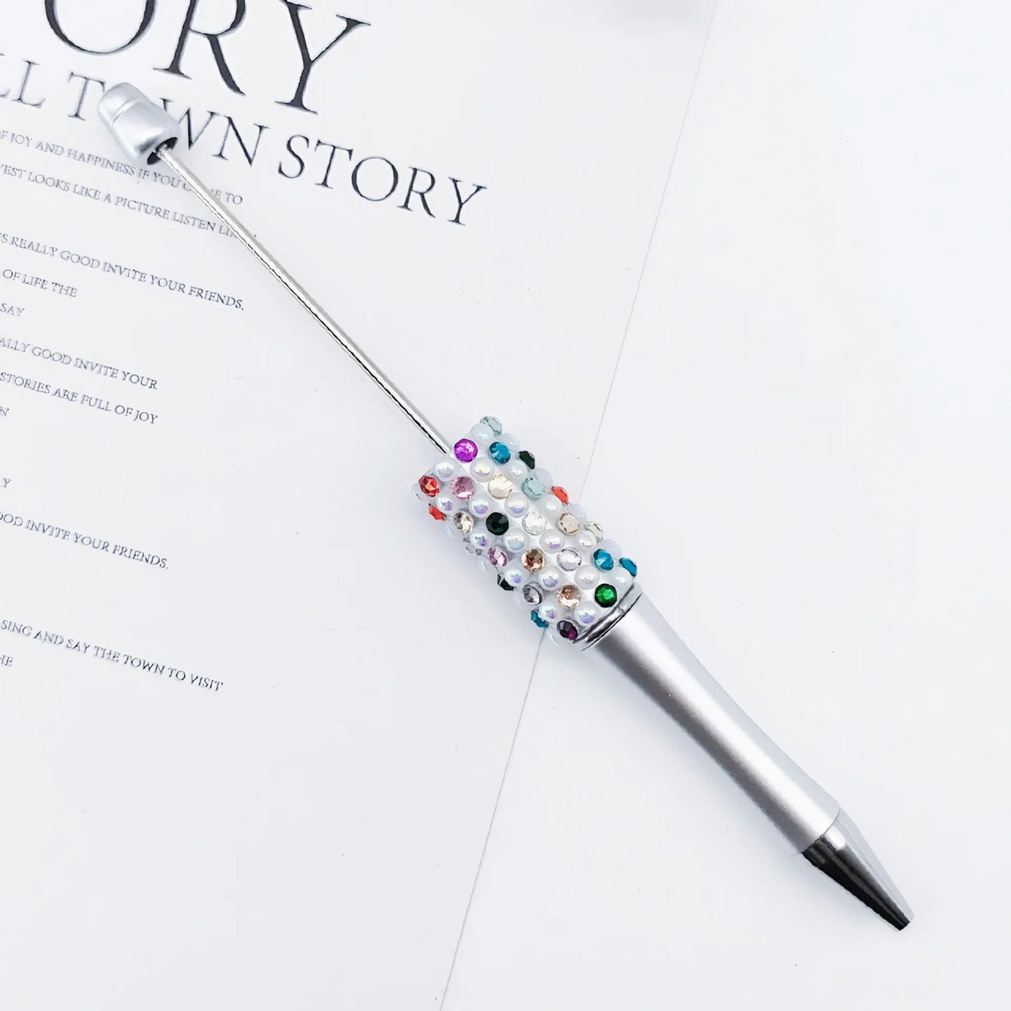Candy Pearl Bead Pen Colorful UV Electroplating Ballpoint Pen Educational Ballpoint Pen
