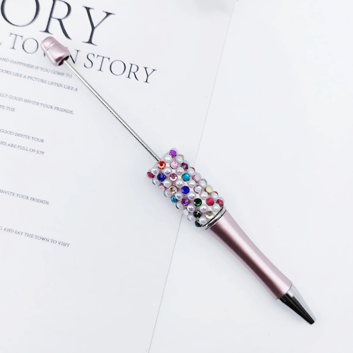 Candy Pearl Bead Pen Colorful UV Electroplating Ballpoint Pen Educational Ballpoint Pen