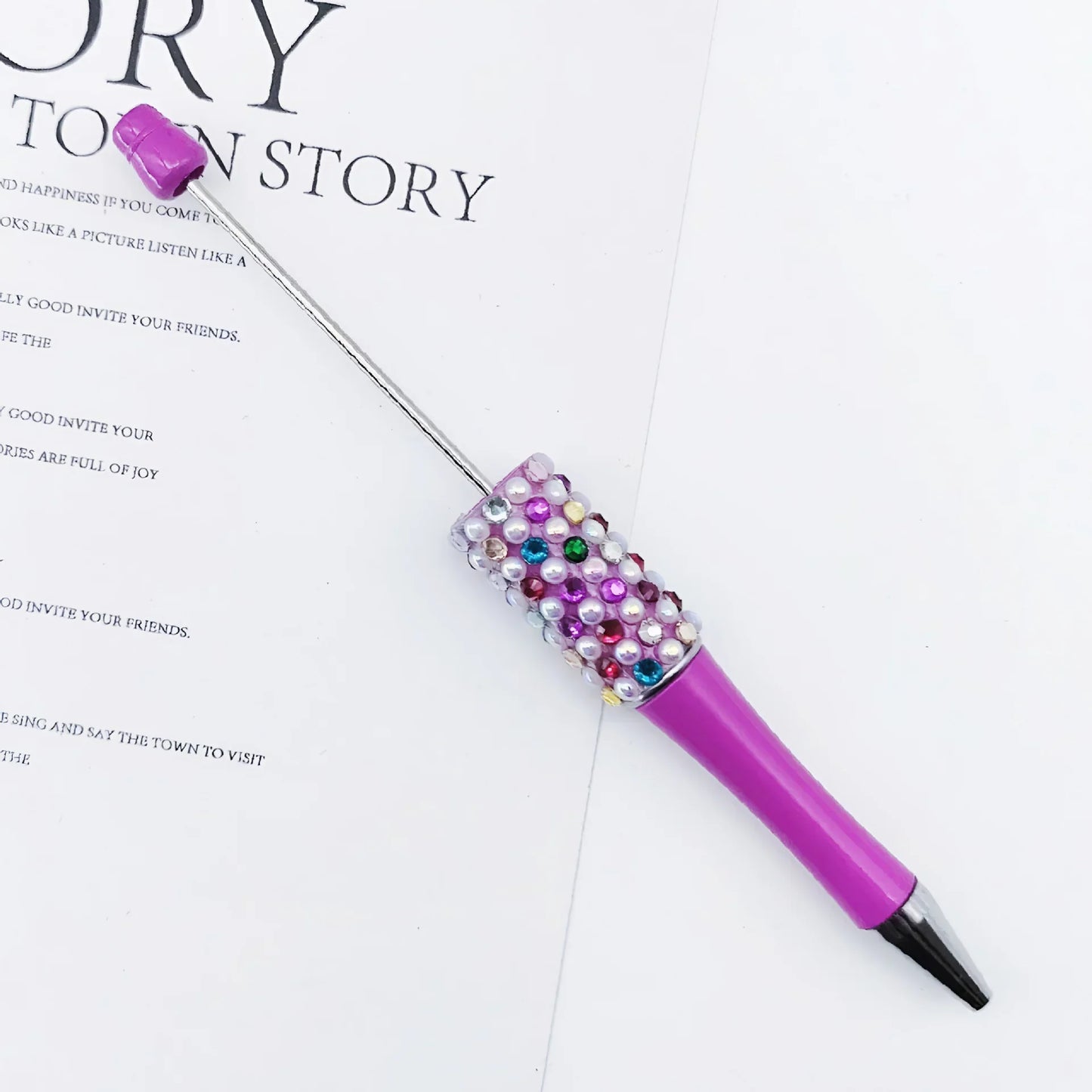 Candy Pearl Bead Pen Colorful UV Electroplating Ballpoint Pen Educational Ballpoint Pen