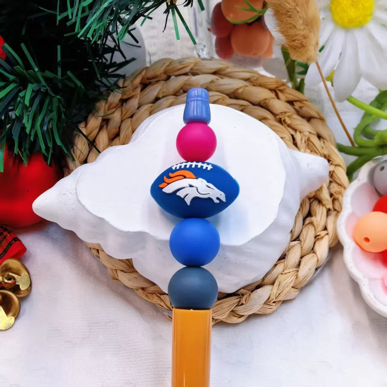 30 Teams NFL Football 3D Silicone Beads DIY Silicone Jewelry Glue Beads Beaded Accessories American Football Loose Beads
