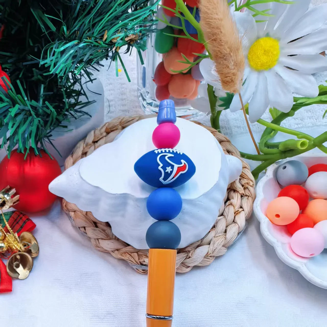30 Teams NFL Football 3D Silicone Beads DIY Silicone Jewelry Glue Beads Beaded Accessories American Football Loose Beads