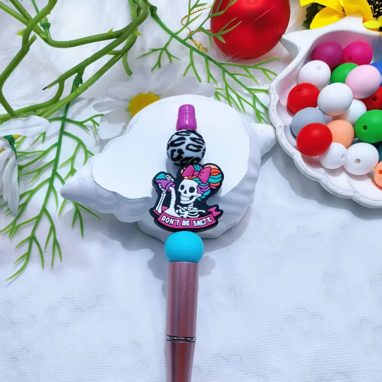 Halloween Series Bow Silicone Focus Beads