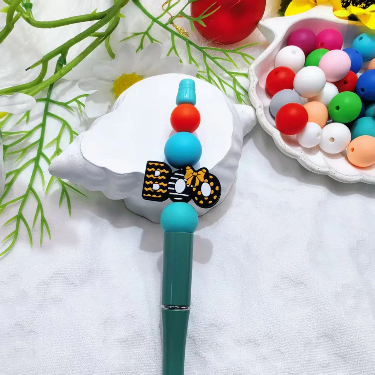 Halloween Series Bow Silicone Focus Beads