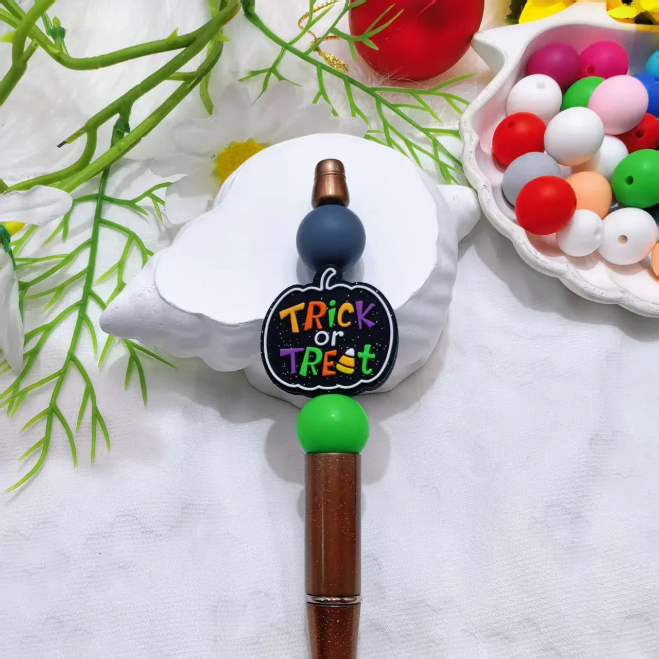 Halloween Series Bow Silicone Focus Beads