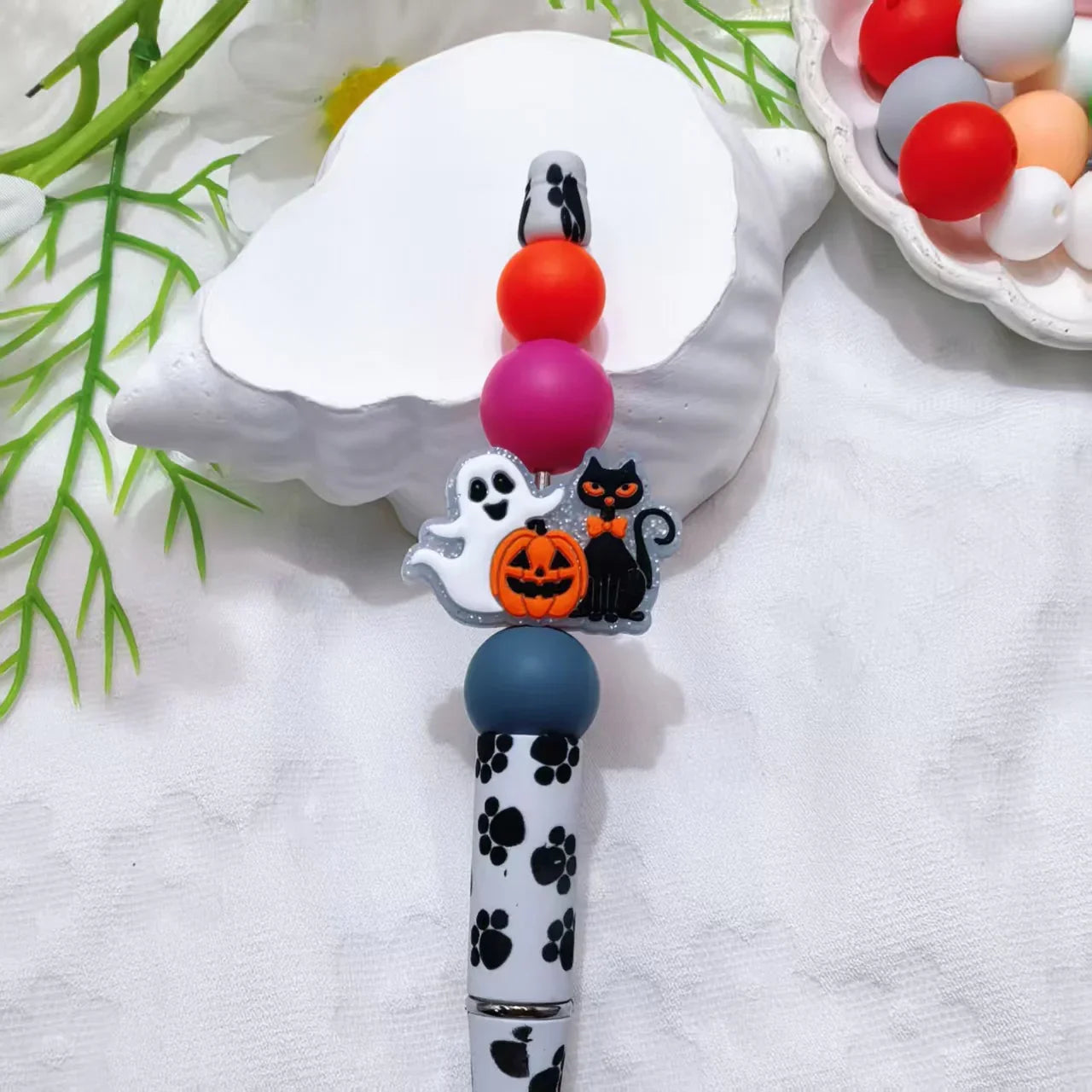 Halloween Series Bow Silicone Focus Beads