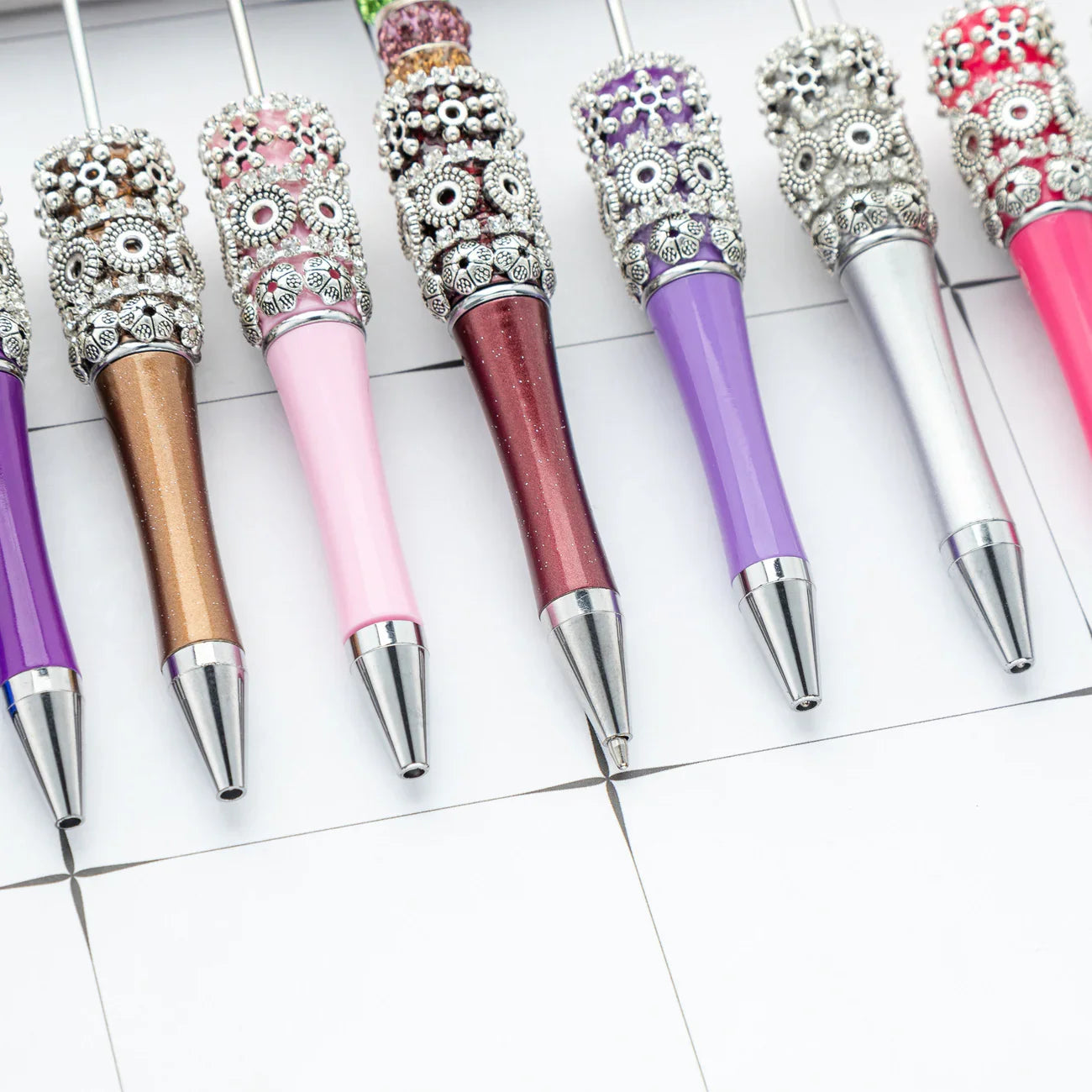 DIY Retro Flower Bead Pen Creative Handmade Bead Pen