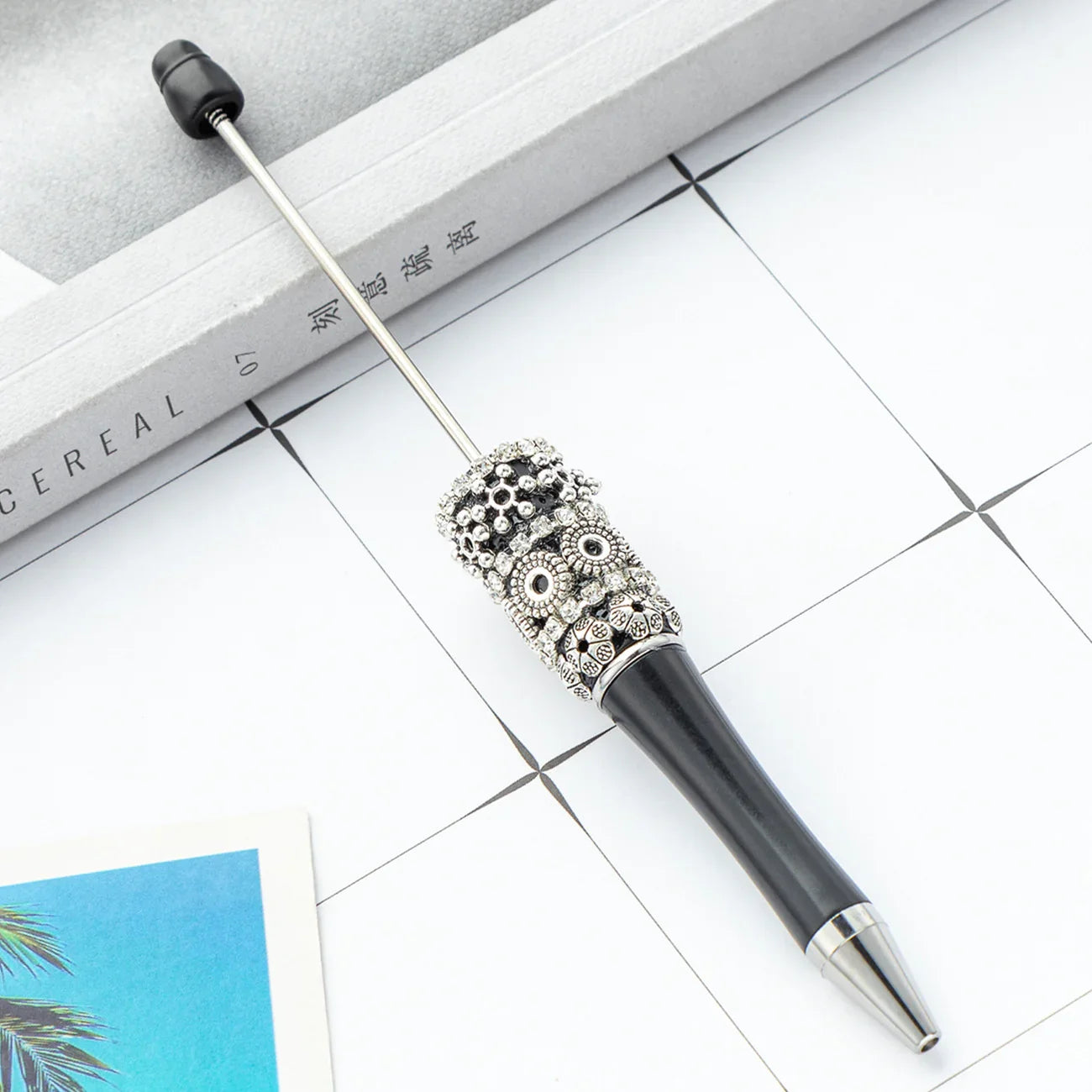 DIY Retro Flower Bead Pen Creative Handmade Bead Pen