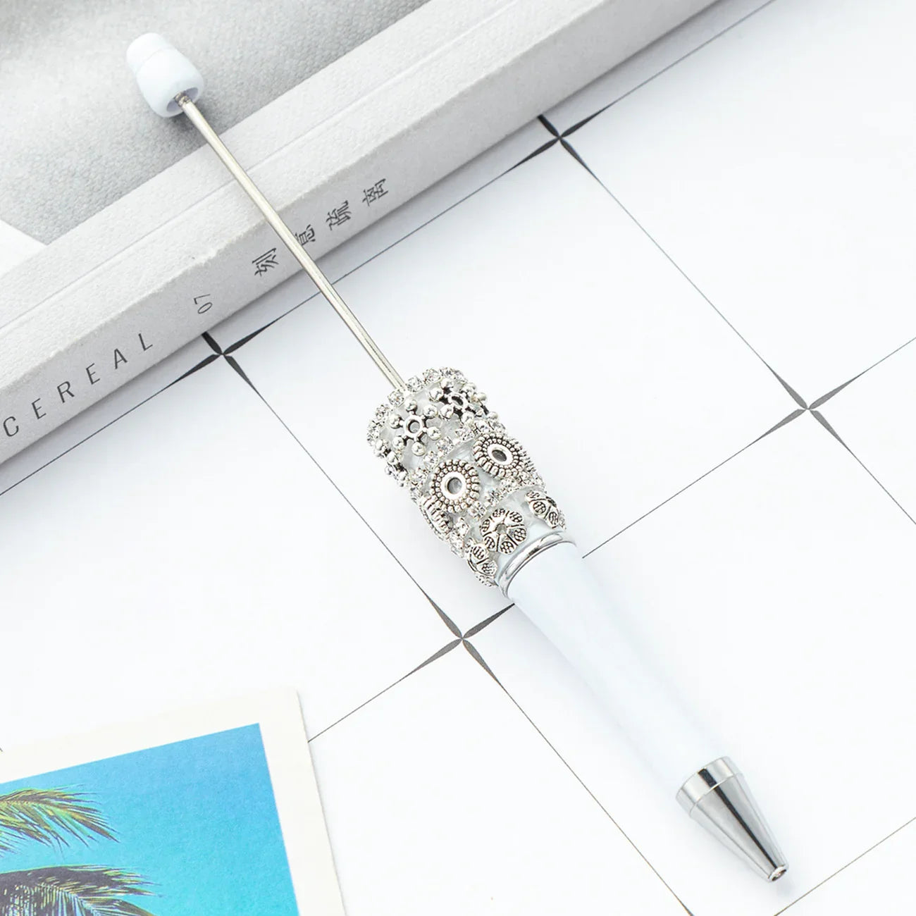 DIY Retro Flower Bead Pen Creative Handmade Bead Pen