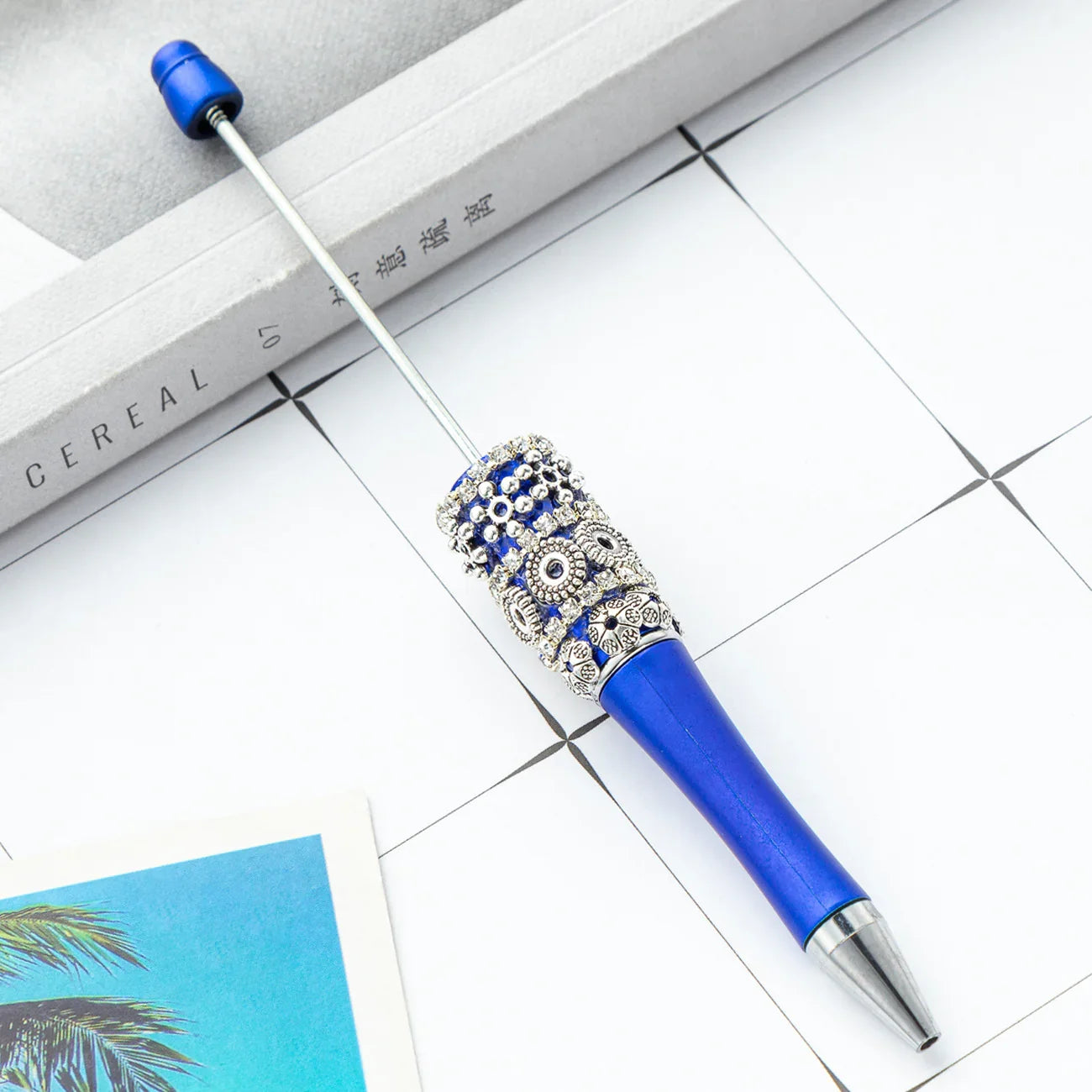 DIY Retro Flower Bead Pen Creative Handmade Bead Pen