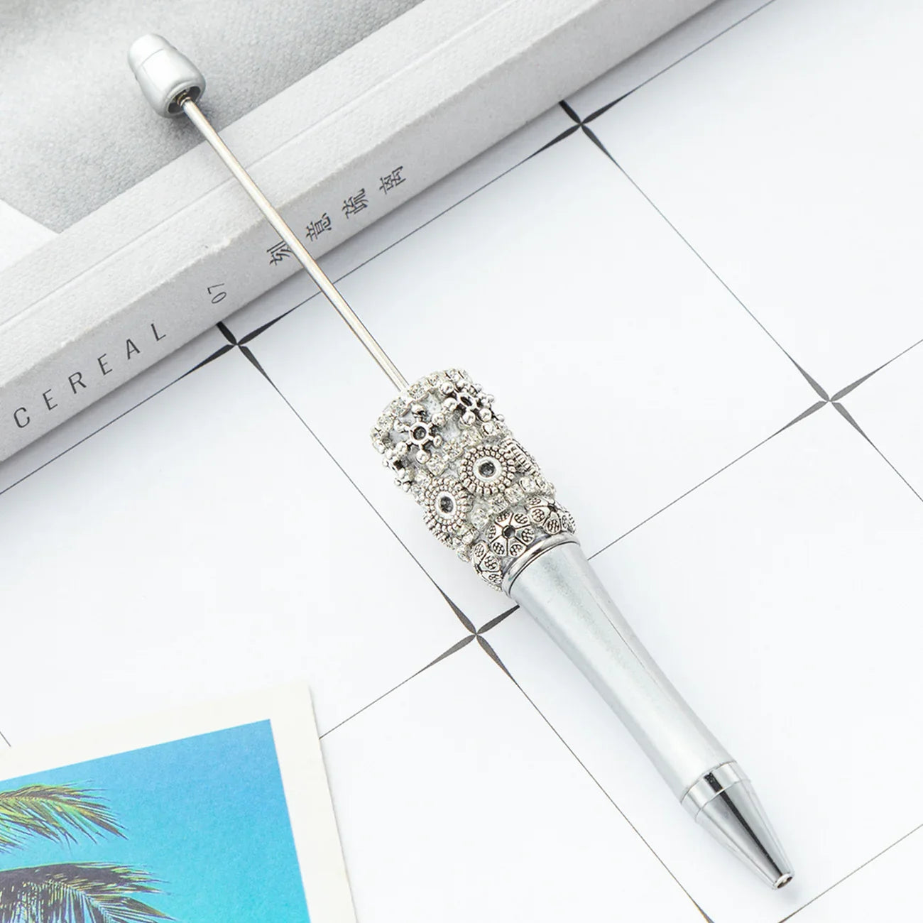 DIY Retro Flower Bead Pen Creative Handmade Bead Pen