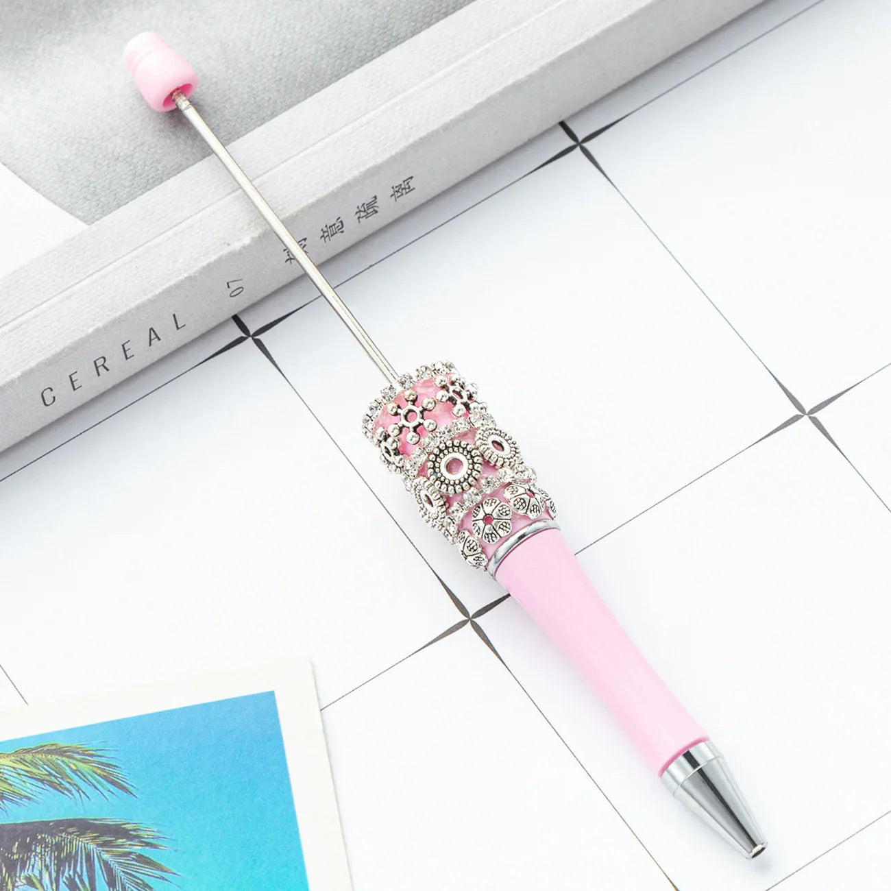 DIY Retro Flower Bead Pen Creative Handmade Bead Pen
