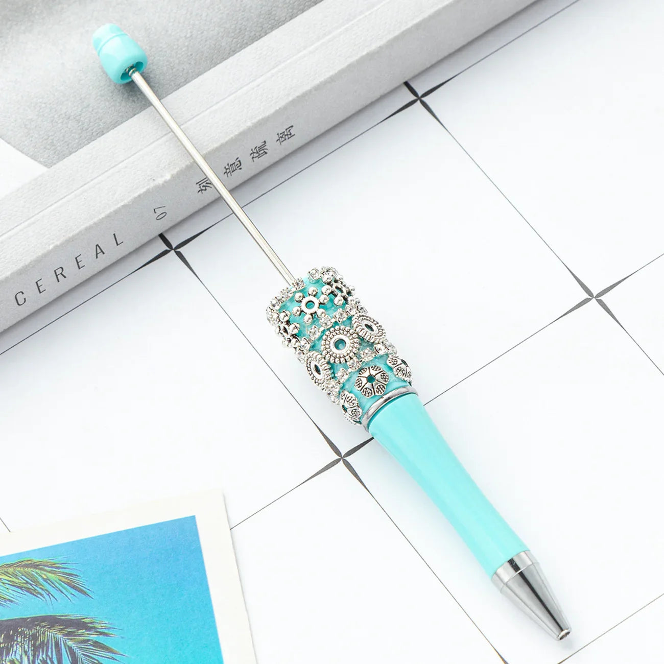 DIY Retro Flower Bead Pen Creative Handmade Bead Pen