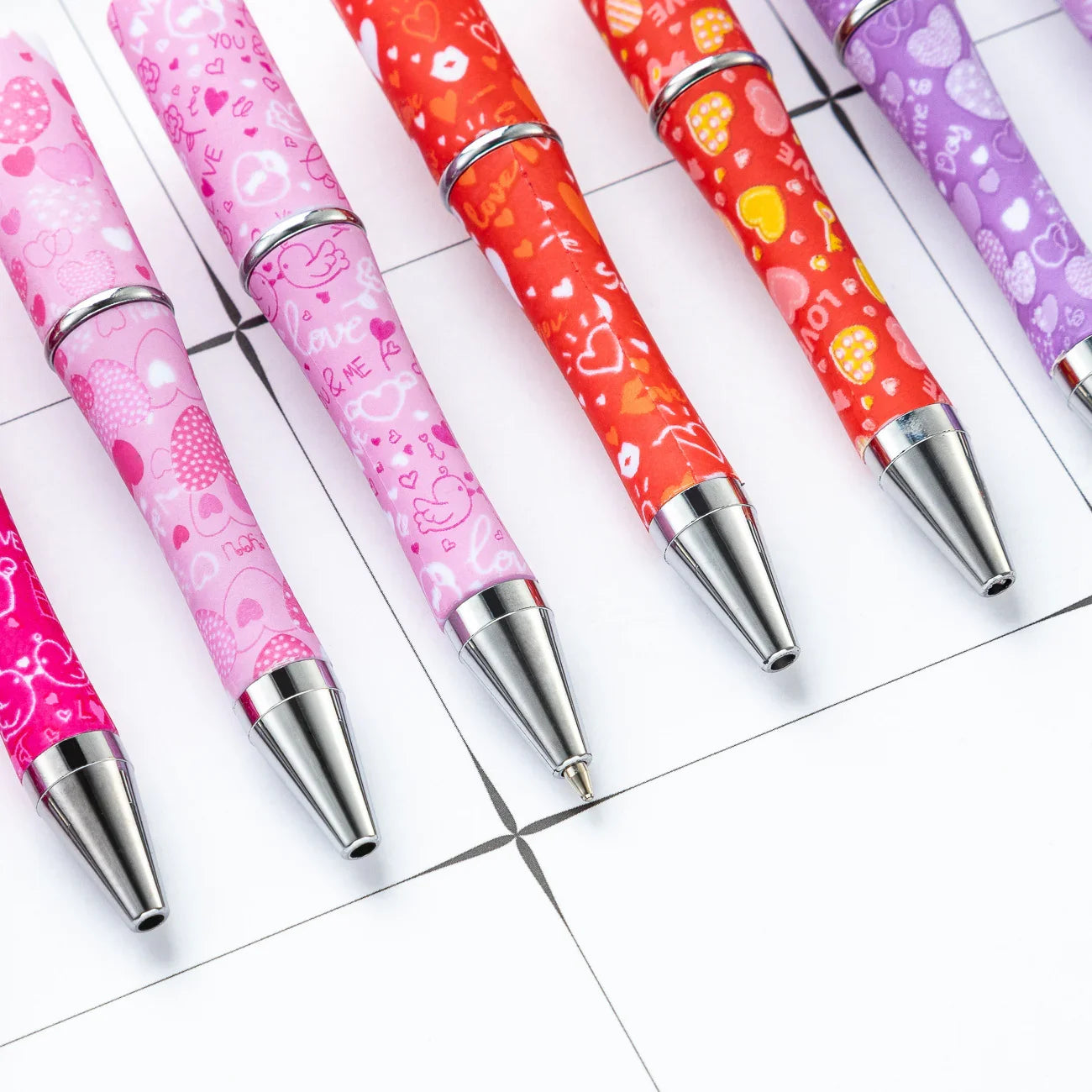 DIY Plastic Bead Pen Creative Valentine's Day Love Series Bead Pen
