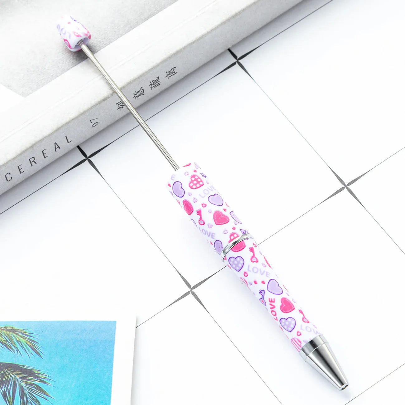 DIY Plastic Bead Pen Creative Valentine's Day Love Series Bead Pen