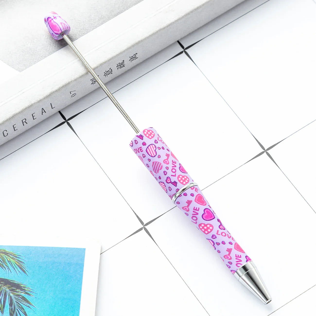 DIY Plastic Bead Pen Creative Valentine's Day Love Series Bead Pen