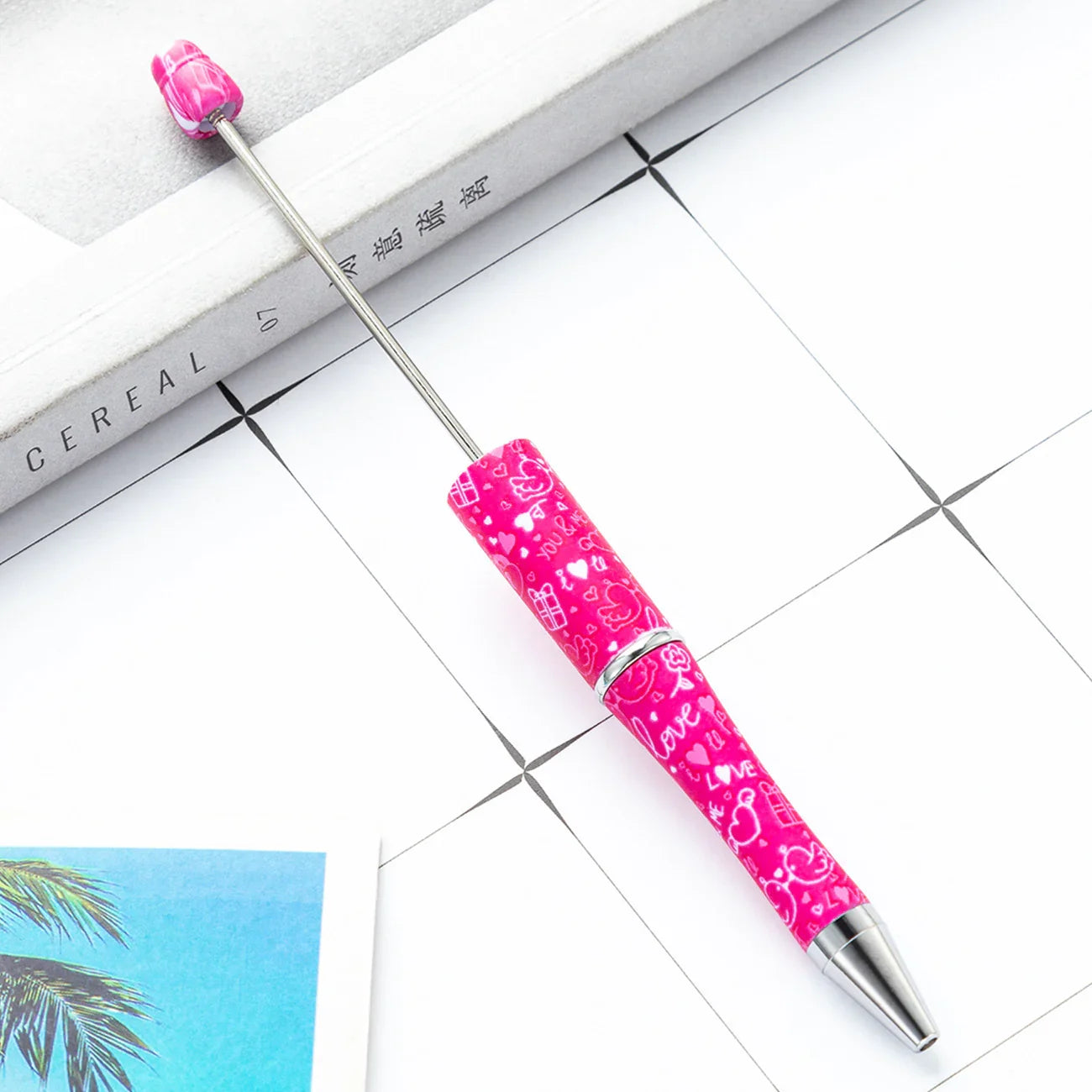 DIY Plastic Bead Pen Creative Valentine's Day Love Series Bead Pen