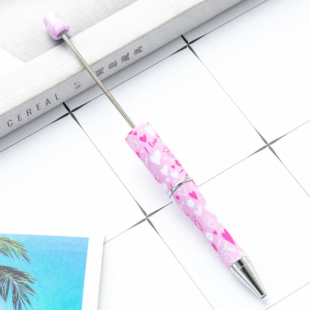 DIY Plastic Bead Pen Creative Valentine's Day Love Series Bead Pen