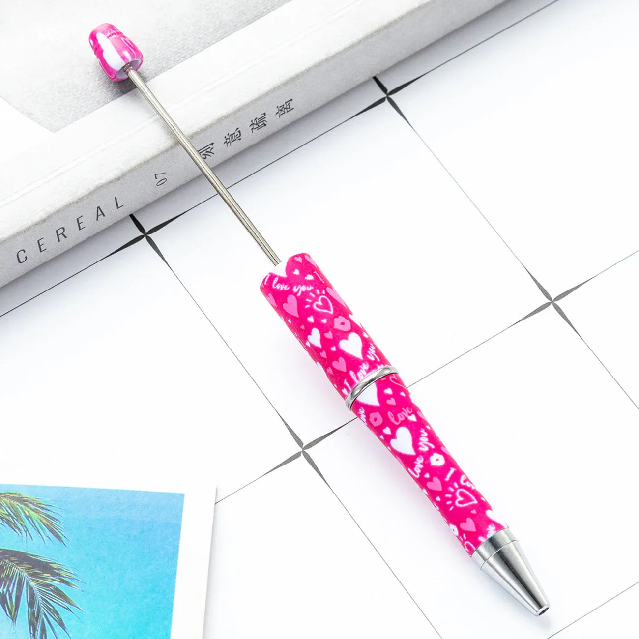 DIY Plastic Bead Pen Creative Valentine's Day Love Series Bead Pen