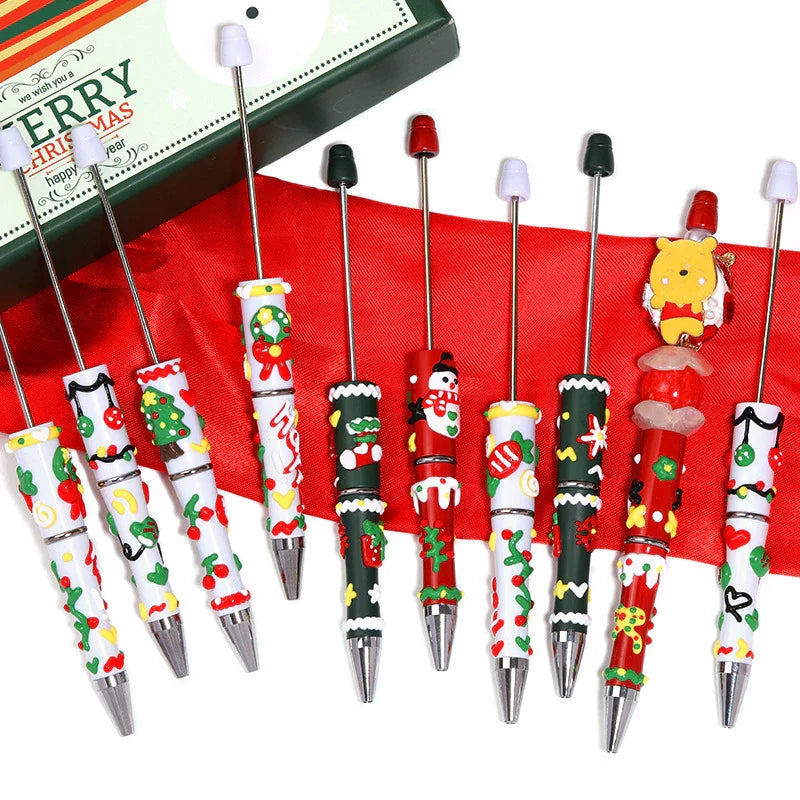 Christmas Cartoon Cute Cream Painted Bead Pen