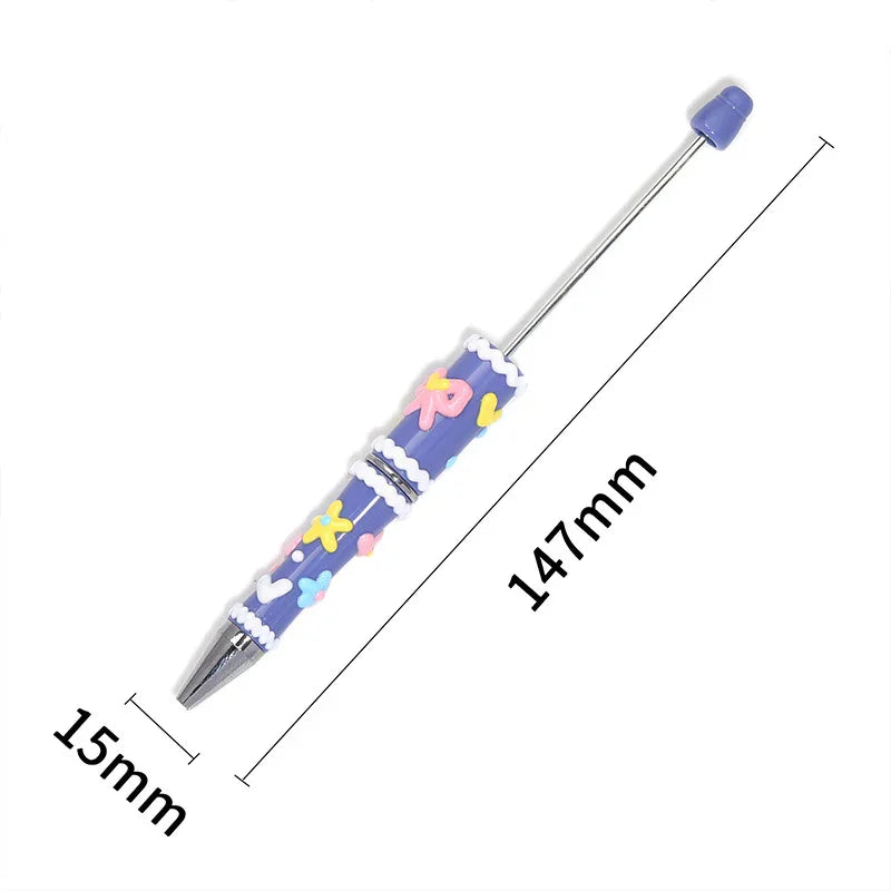 Hand-painted Bow Cartoon Beaded Pen Macaron Color Matching